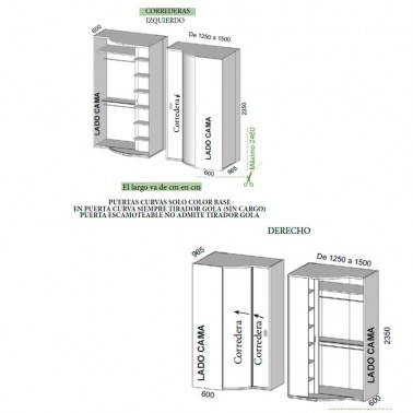 Armario rincon puerta giratoria y corredera