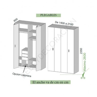 Armario cuatro puertas plegables Montes