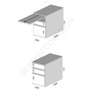 Cama modular con bandeja extraible