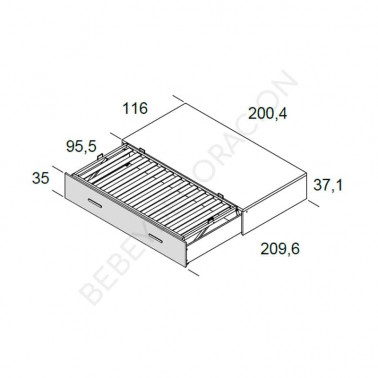 Cama compacta con nido elevable Twin