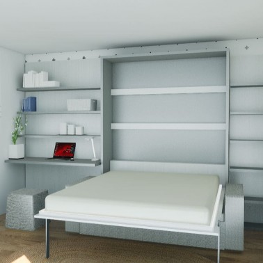 Cama abatible vertical con sofa canape