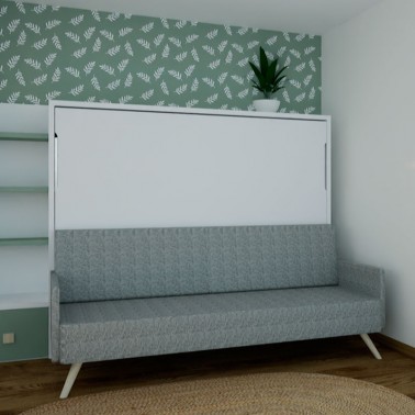 Cama abatible horizontal con sofa nordico
