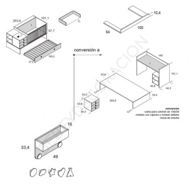 Habitacion con convertible Fusion 15