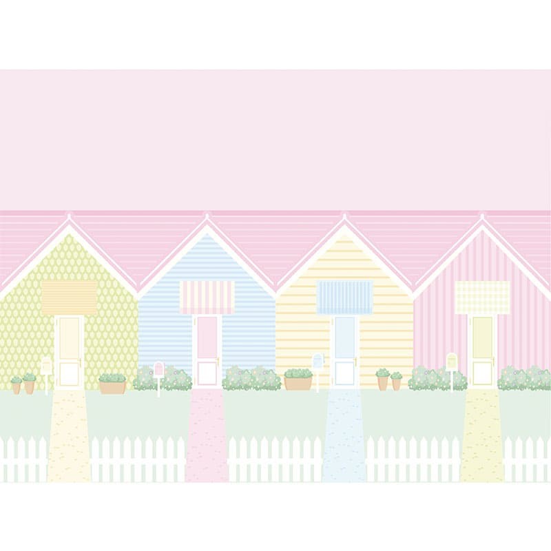 Mural decorativo Kawaii Casitas