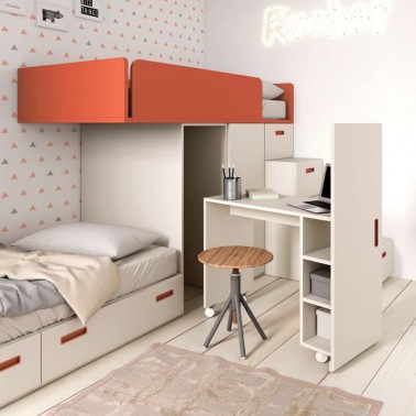 Habitacion con convertible y cama tren