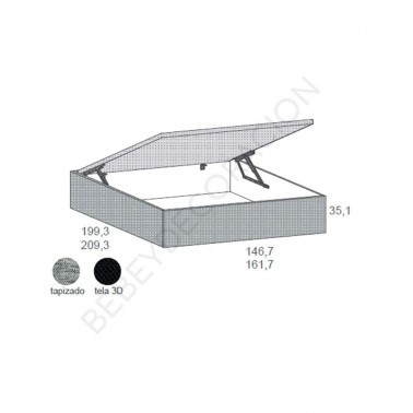 Canape tapizado recto con base tapizada