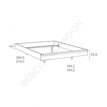 Cama aro con piecero curvo Ros