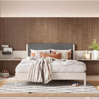 Cama aro angulos madera y cabezal