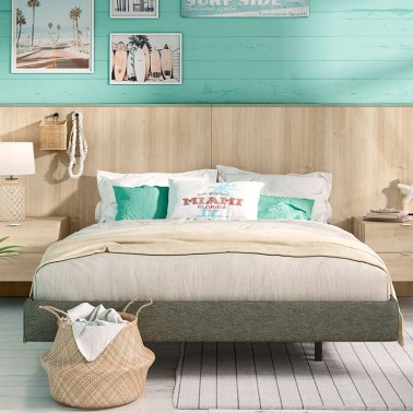 Cama aro recto tapizado Ros