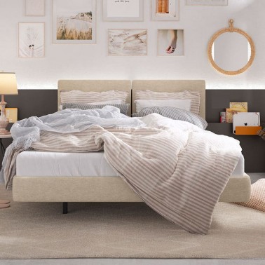 Cama aro recto tapizado Ros