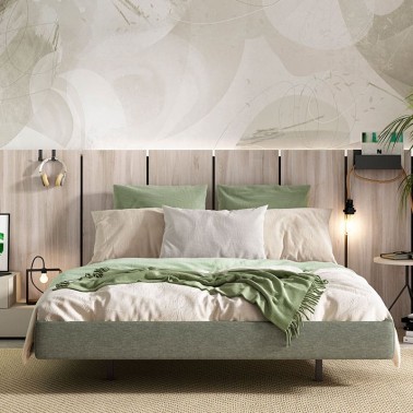Cama aro recto tapizado Ros