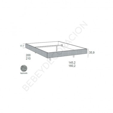 Cama aro recto tapizado Ros