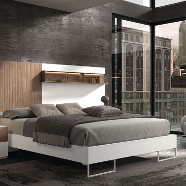 Cama con largueros y patas metalicas Montes