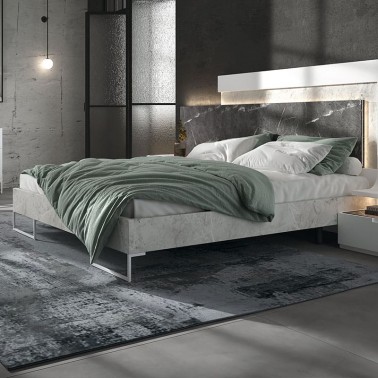 Cama con largueros y patas metalicas Montes