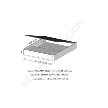 Canape cajones frontales Chaflan Montes