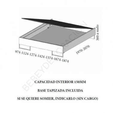 Cama canape con patas metalicas Montes