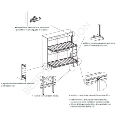 Litera abatible horizontal Next con altillo