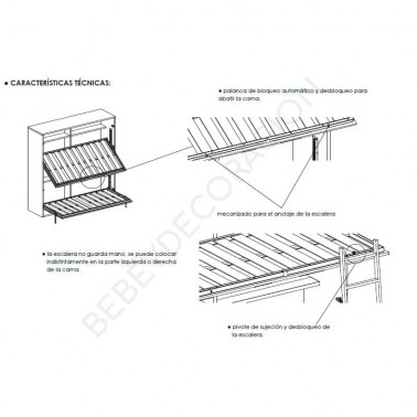 Litera abatible horizontal Next con altillo