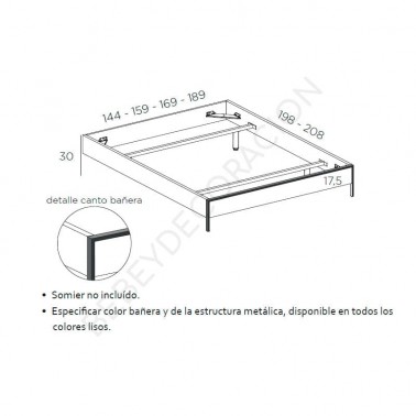 Cama aro con estructura metalica