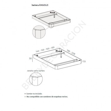 Cama Angolo 175 suspendida Cama Angolo 175 suspendida