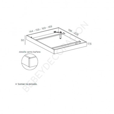 Cama Recta 175 suspendida
