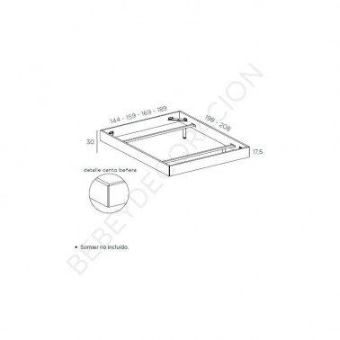 Cama Ingletada 175 suspendida Cama Ingletada 175 suspendida