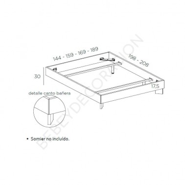 Cama Ingletada Pata diagonal