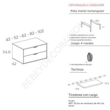 Mesita Natur dos cajones