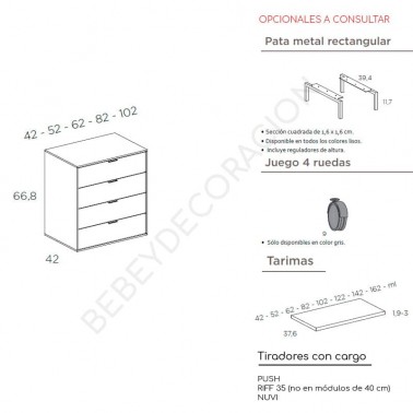 Comoda Natur cuatro cajones