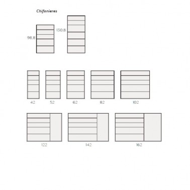 Chifonier Natur cuatro cajones