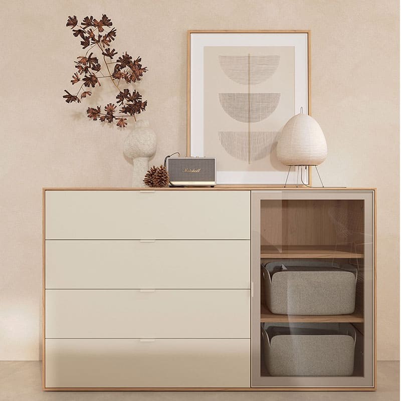 Chifonier Natur con puerta vitrina