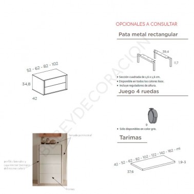 Mesita Tempo dos cajones alto 34,8