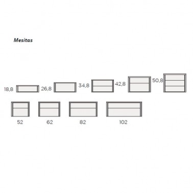 Mesita Tempo dos cajones alto 50,8