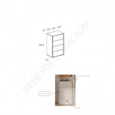 Chifonier Tempo cuatro cajones