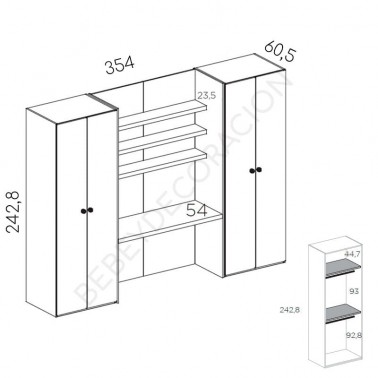 Composicion armarios y escritorio