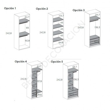 Armario dos puertas batientes Tegar