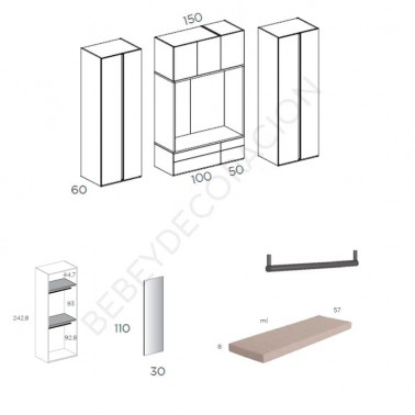 Composicion armarios y cubo central