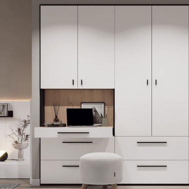 Armarios con cajones y escritorio extraible