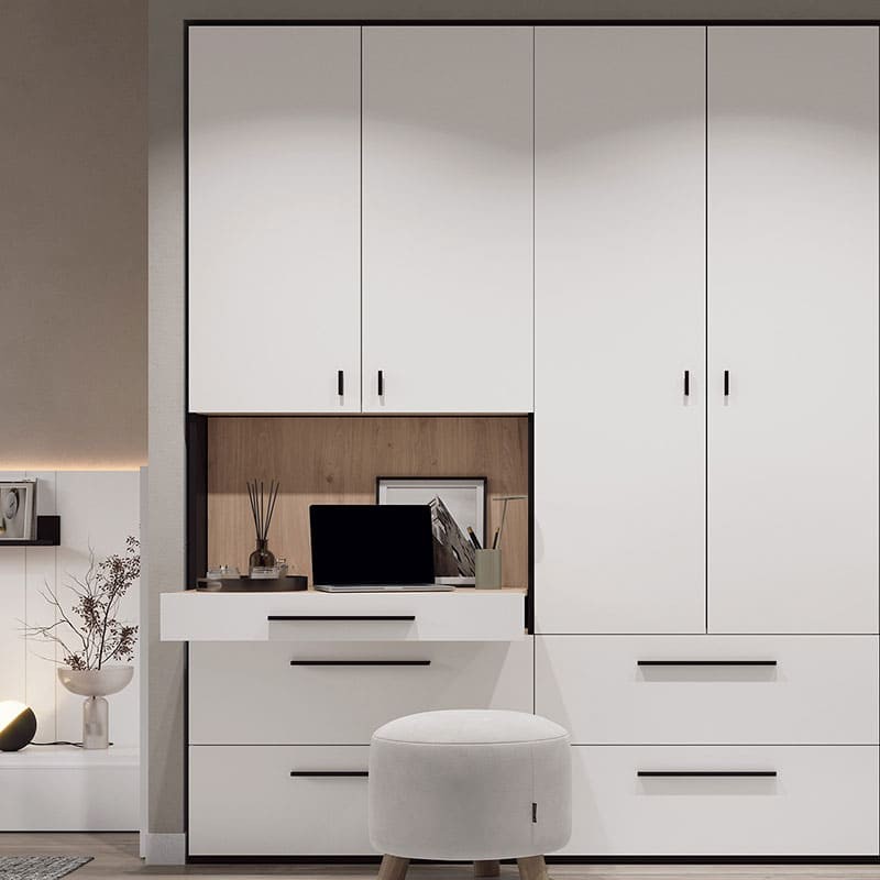 Armarios con cajones y escritorio extraible