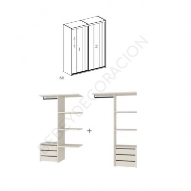 Armario dos correderas interiores