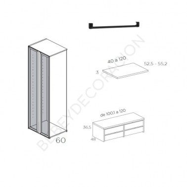 Armario dos puertas vitrina Allegro