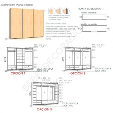 Armario tres puertas correderas RLV