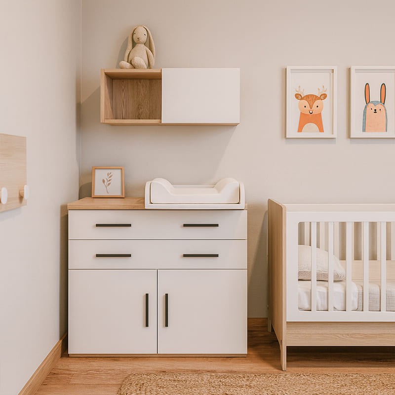 Comoda dos cajones dos puertas