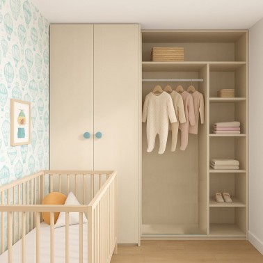 Armario dos puertas con estantes Ros