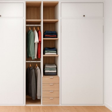 Armario dos puertas cuatro cajones