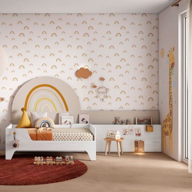 Habitacion con camita y estantes