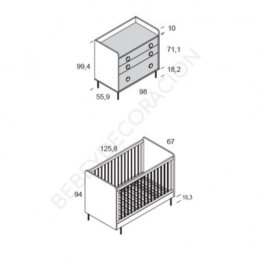 Habitacion Artic pata metalica