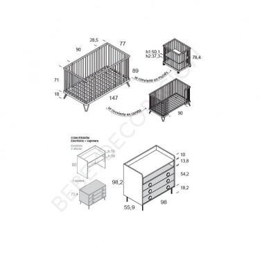 Habitacion Pampa con comoda convertible