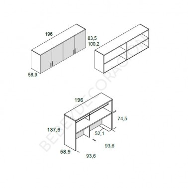 Escritorio con puente