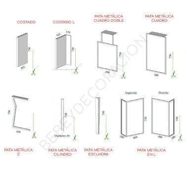 Soportes para mesa de estudio Montes